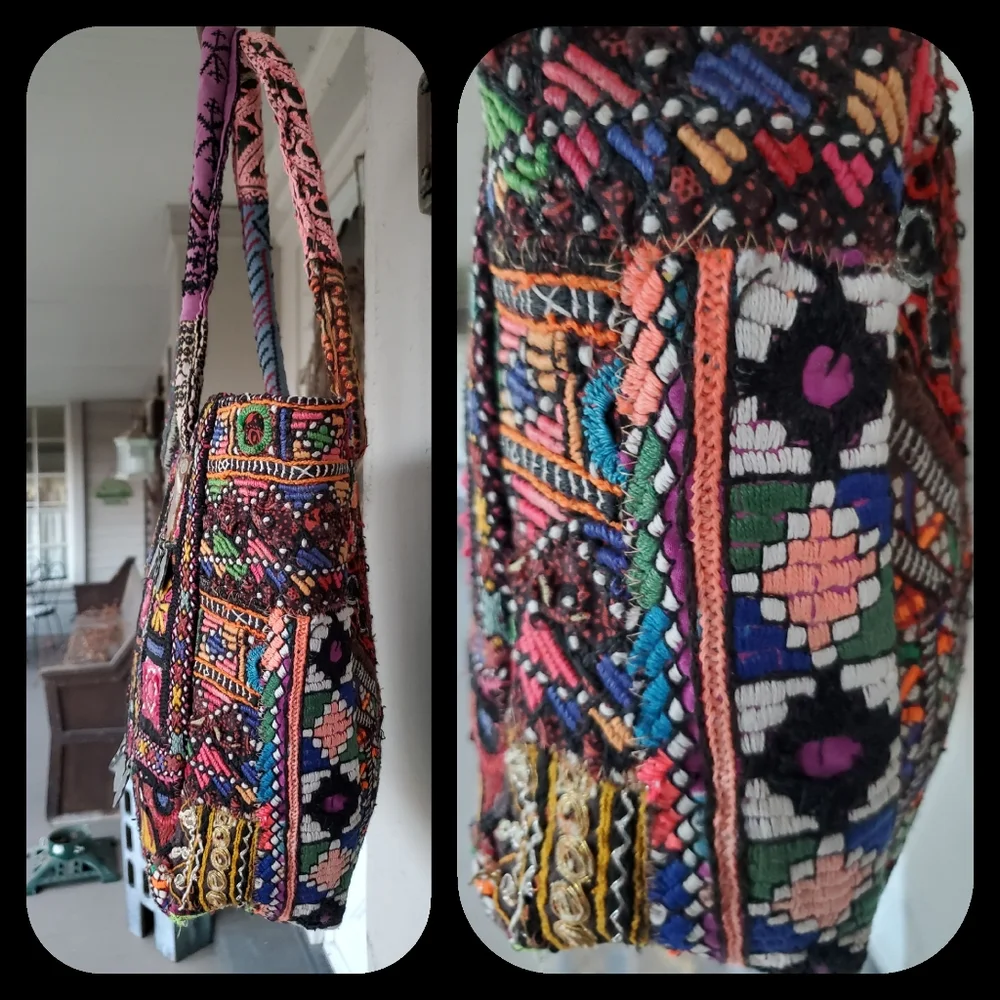 artisan banjara Zari Ethnic handmade Embroidered Repurposed Patchwork bag